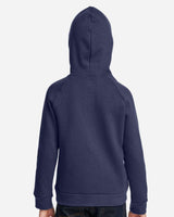 Youth Rival Fleece Hooded Sweatshirt Midnight Navy/ White_2