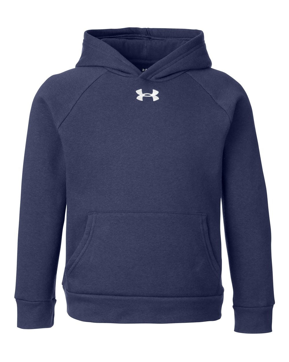 Youth Rival Fleece Hooded Sweatshirt Midnight Navy/ White_3