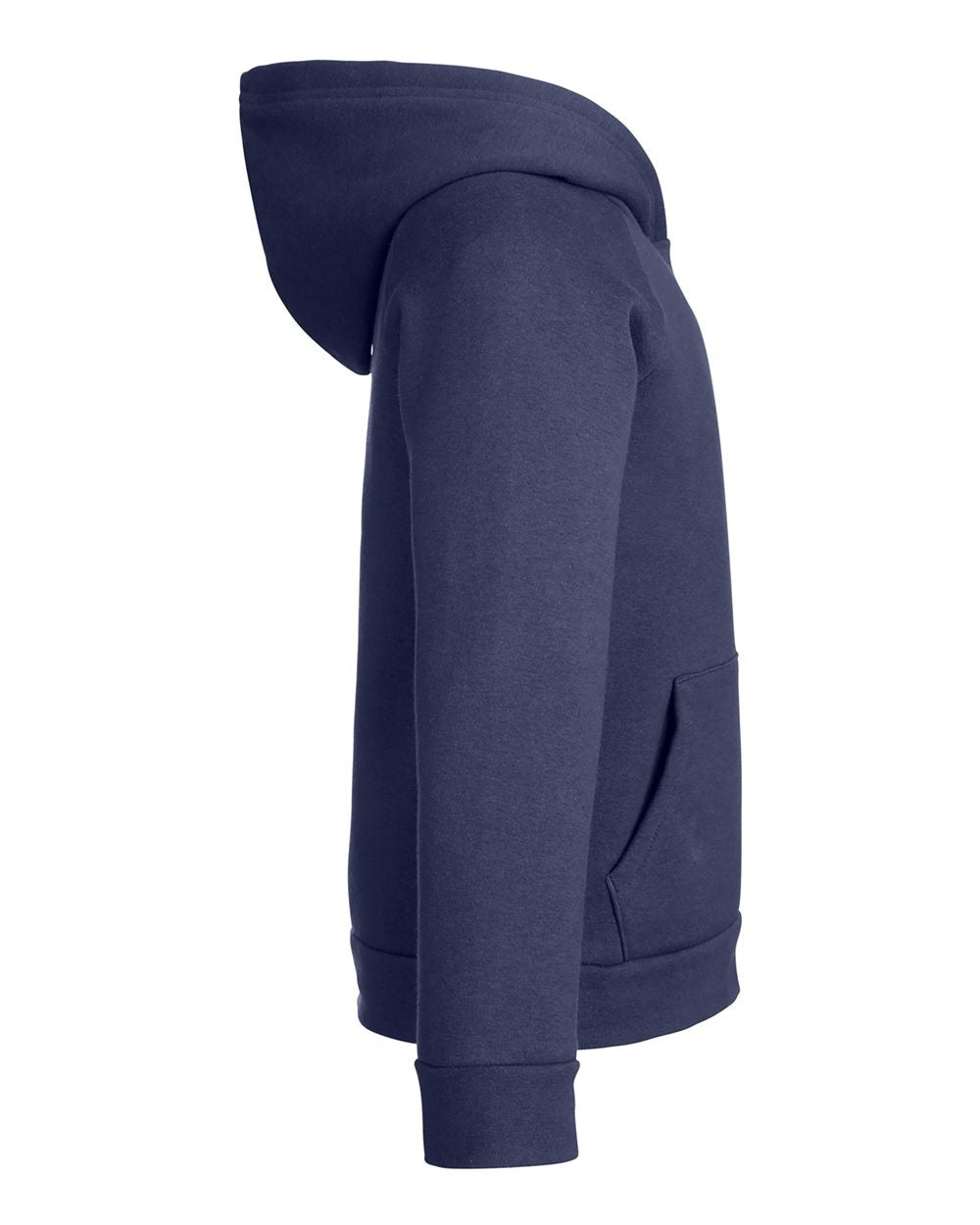 Youth Rival Fleece Hooded Sweatshirt Midnight Navy/ White_4