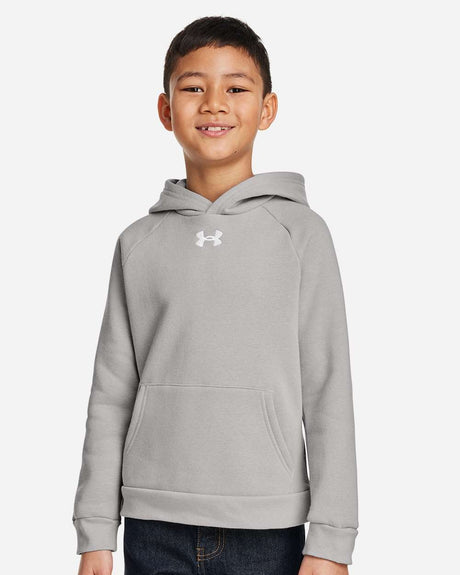 Youth Rival Fleece Hooded Sweatshirt Mod Grey Light Heather/ White