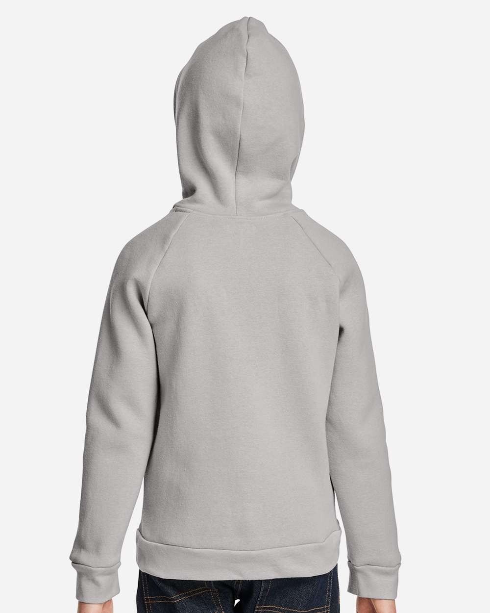 Youth Rival Fleece Hooded Sweatshirt Mod Grey Light Heather/ White_2