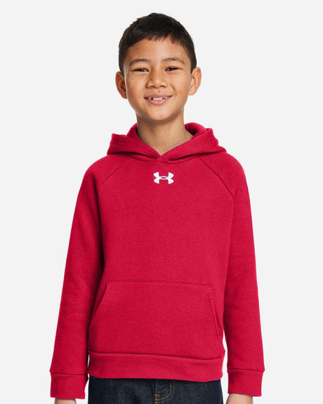 Youth Rival Fleece Hooded Sweatshirt Red/ White