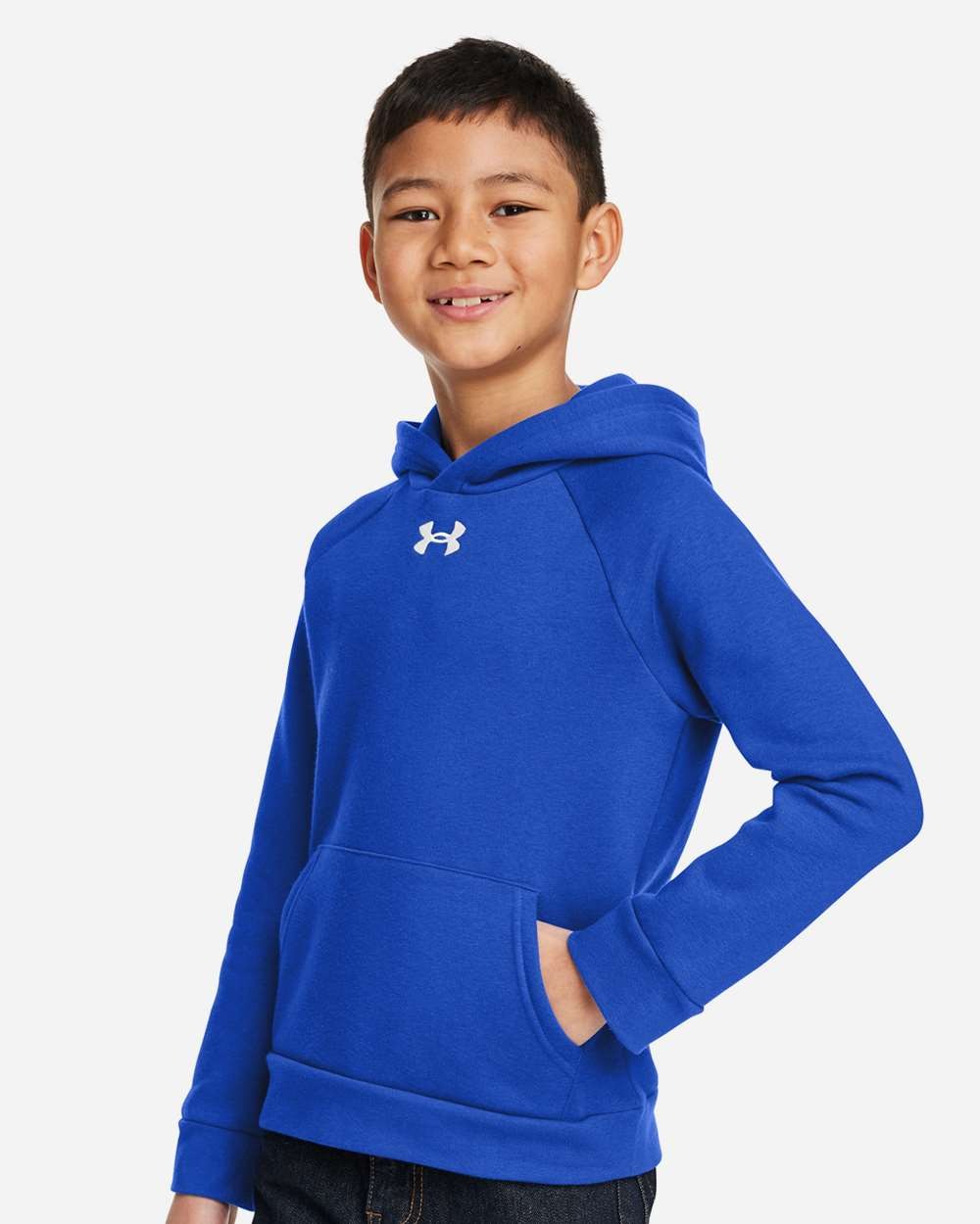 Youth Rival Fleece Hooded Sweatshirt Royal/ White_1