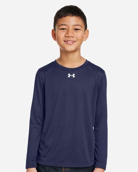 Youth Tech™ Team Long Sleeve T-Shirt Midnight Navy/ White