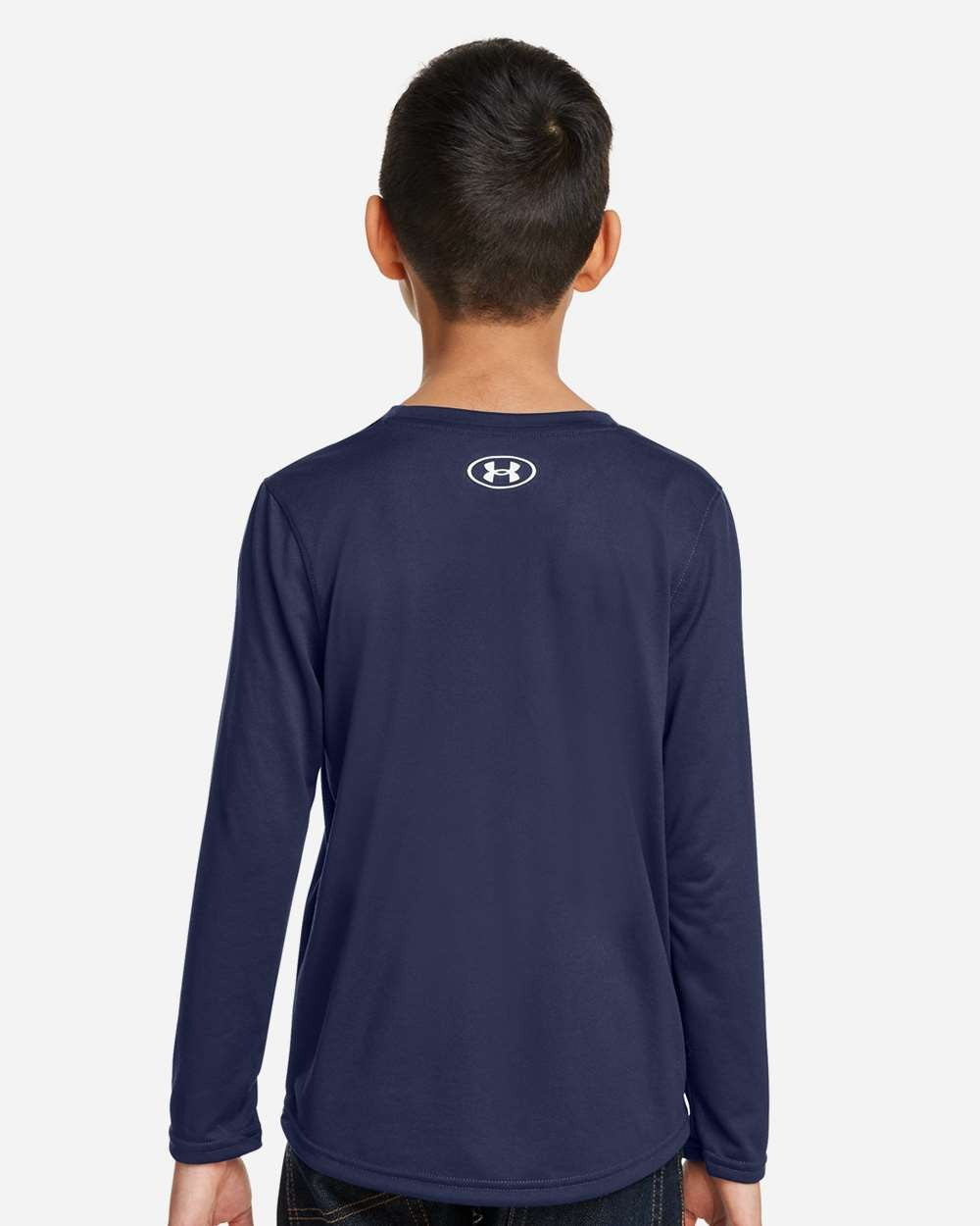 Youth Tech™ Team Long Sleeve T-Shirt Midnight Navy/ White_2