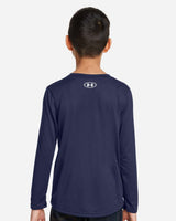 Youth Tech™ Team Long Sleeve T-Shirt Midnight Navy/ White_2