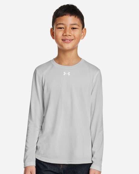 Youth Tech™ Team Long Sleeve T-Shirt Mod Grey Light Heather/ White