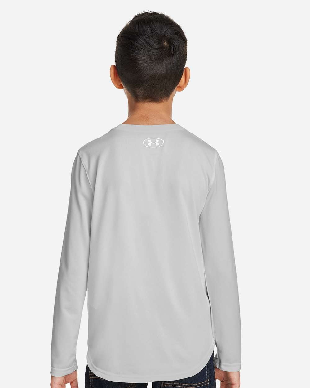 Youth Tech™ Team Long Sleeve T-Shirt Mod Grey Light Heather/ White_2